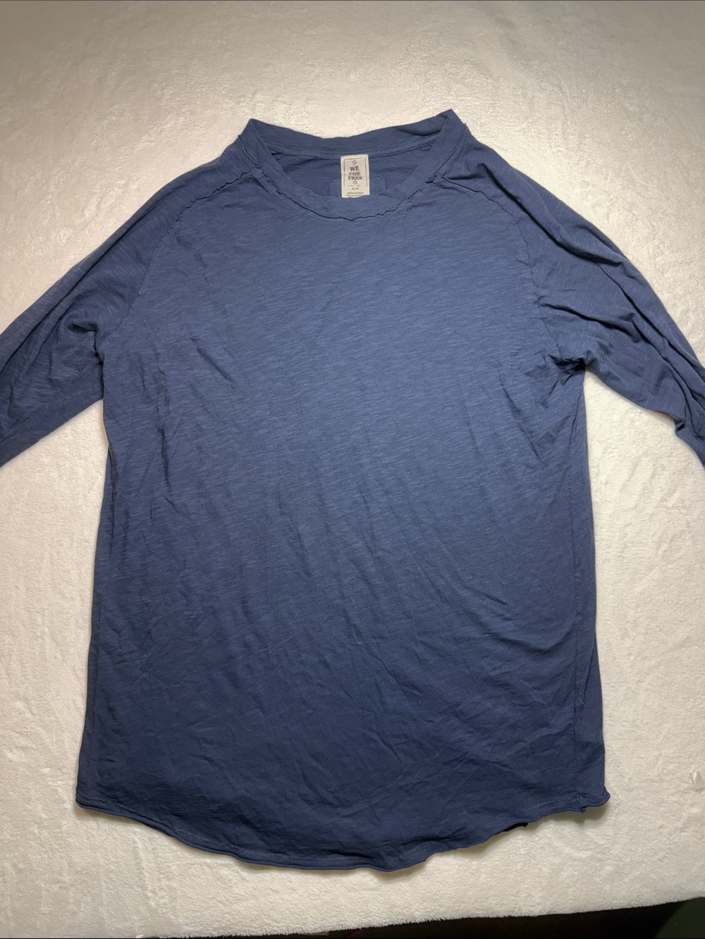We The Free Slate Blue Long Sleeve Crewneck Top